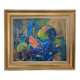 Antique Italian Fruit Still Life Oil on Canvas Painting