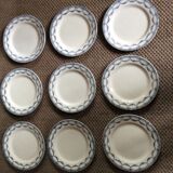 Series of 9 plates Terre de fer