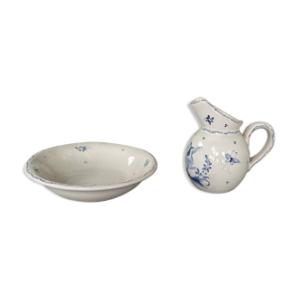 Pitcher and plate Baratta Moustiers workshop set