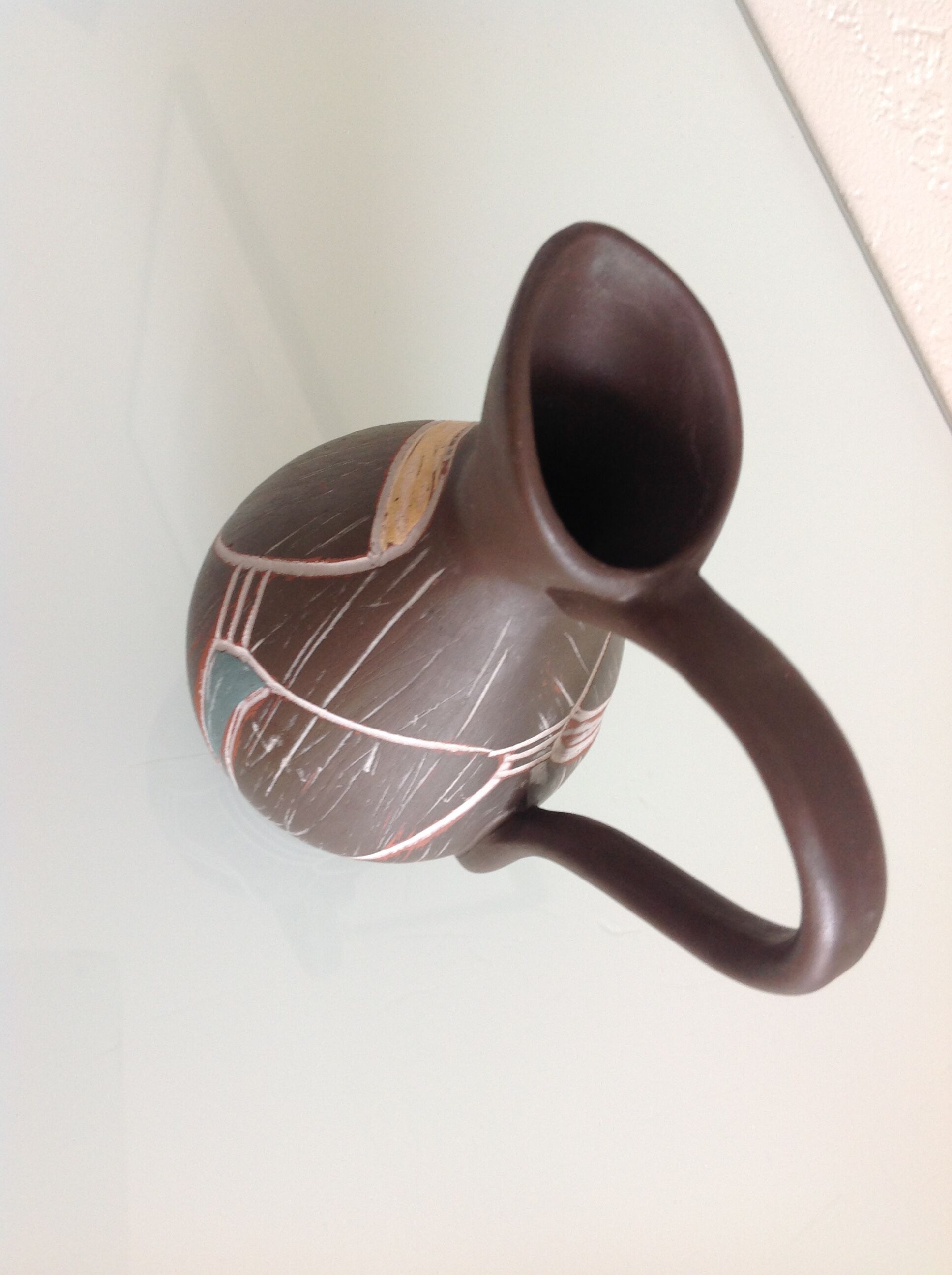 Polychrome ceramic soliflore vase by Sawa Foreign / vintage 60s-70s