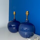 Set of 2 feet of midnight blue ceramic lamp