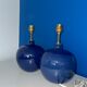 Set of 2 feet of midnight blue ceramic lamp