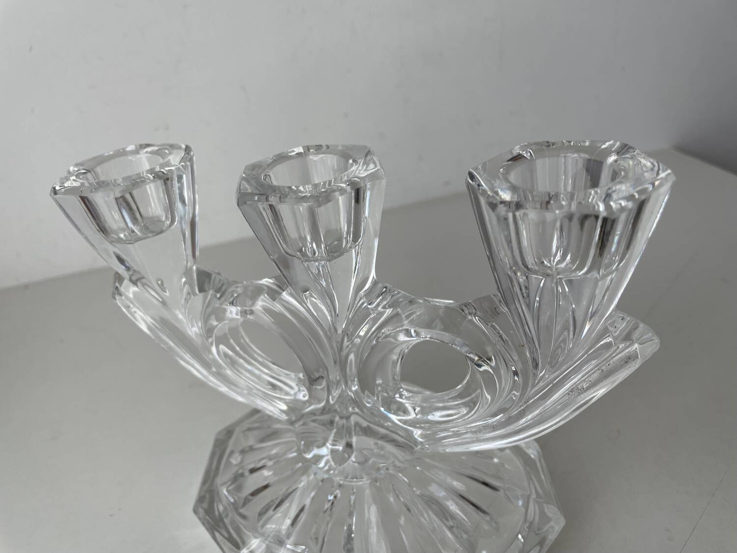 Bougeoir en verre annees 50