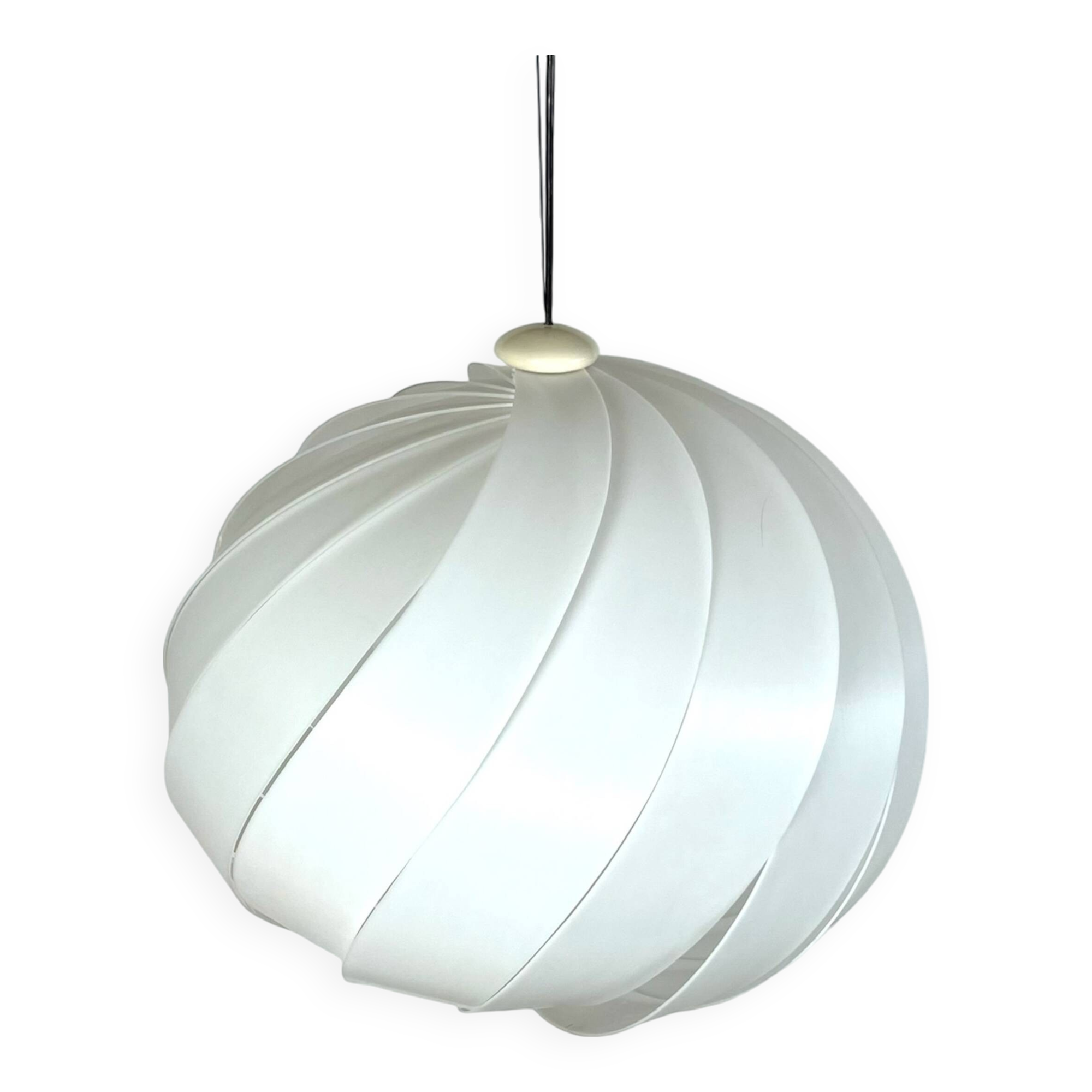 Harvey Guzzini Alicante Large White Acrylic Lamp with Sculptural Shape, 1960s