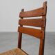 1960s Belgian Mid-Century Chair in Oak and Wicker, Brutalist Style