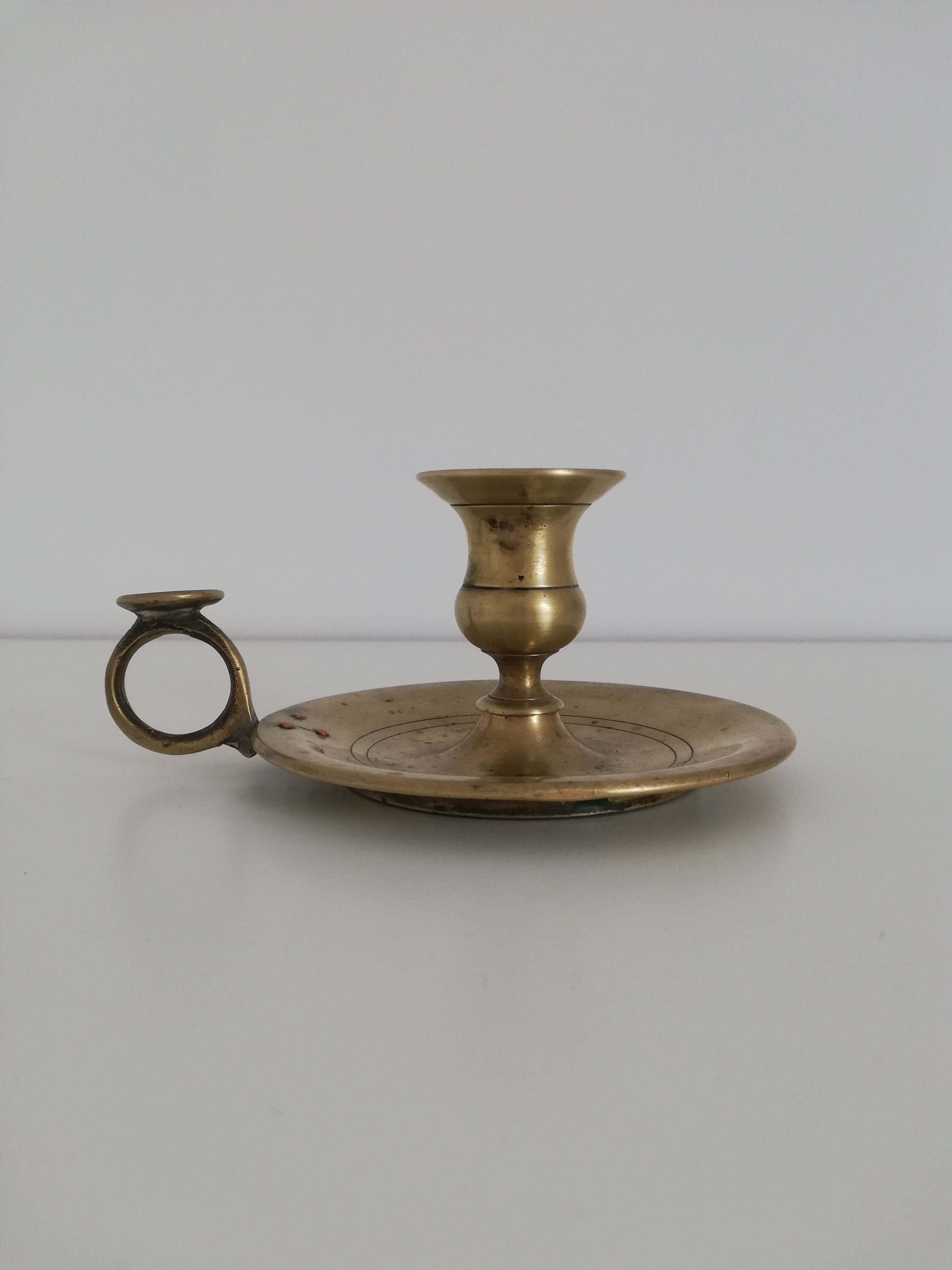 Vintage brass chamber candle holder