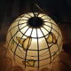 Mother-of-pearl and brass pendant lamp