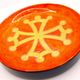Plate in red enamelled earth at the Occitan Cross by Paul Azema, Vallauris