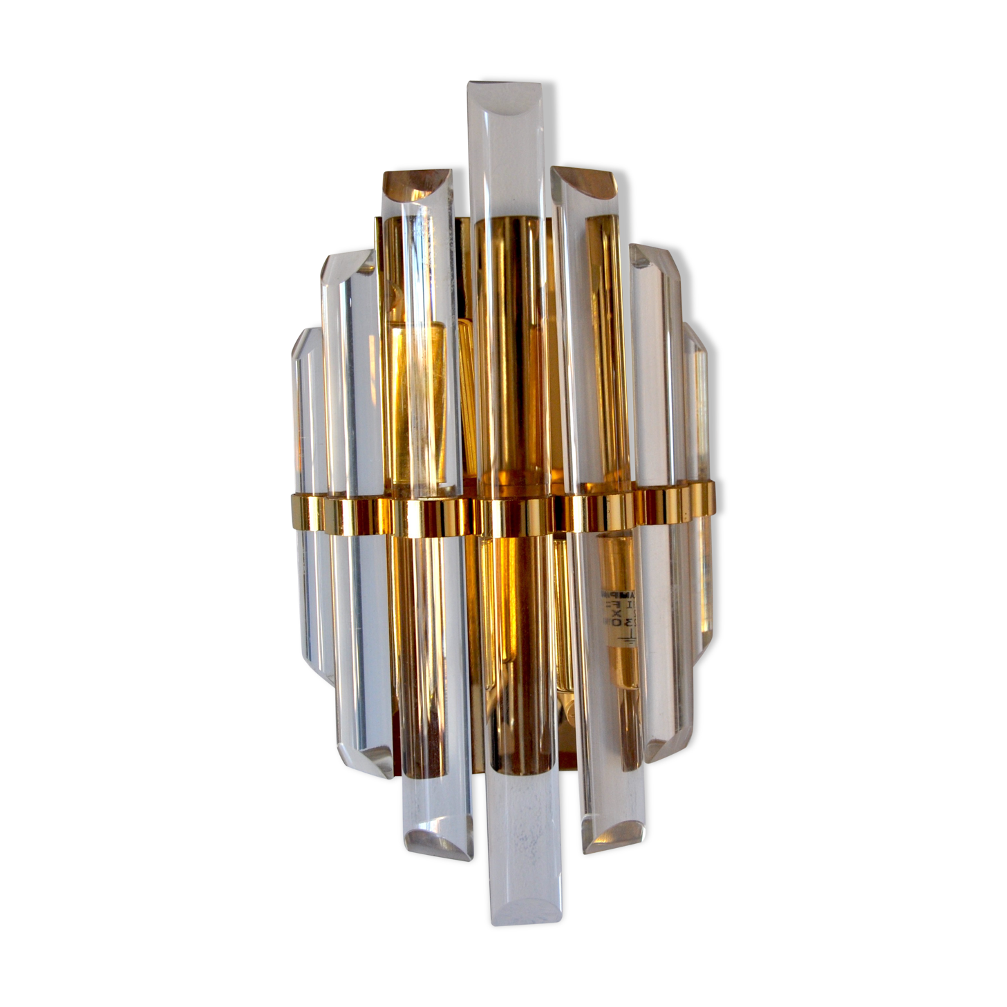 Wall lamp Murano 7 half moon crystals