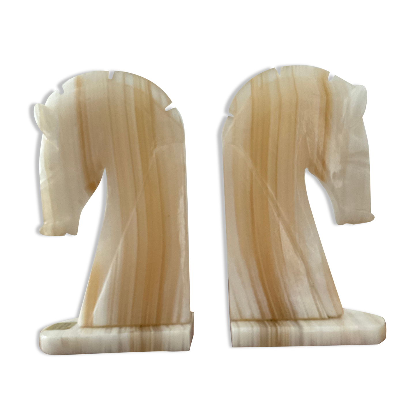 Pair of vintage bookends horses in Onyx