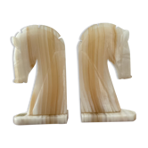 Pair of vintage bookends horses in Onyx