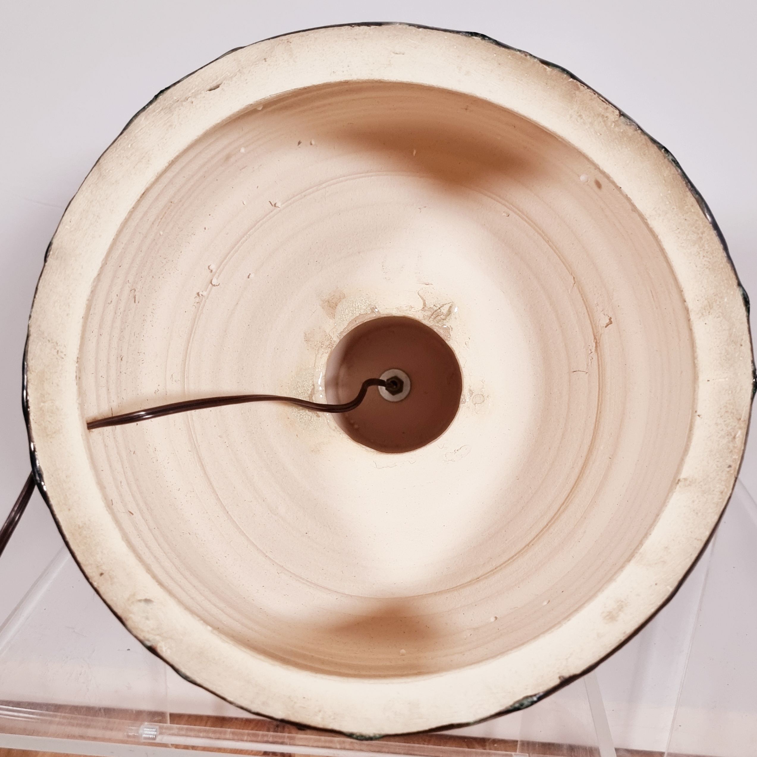 Parquet lamp in celadon glazed ceramic Dijkstra circa 1960 1970