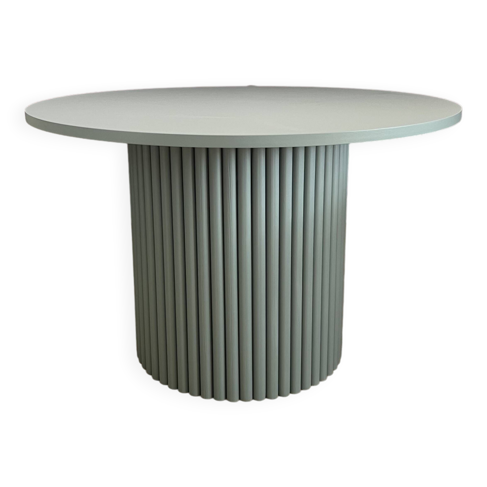 table basse ronde cannelée vert vente Ø 70 cm
