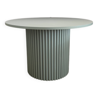 table basse ronde cannelée vert sale Ø 70 cm