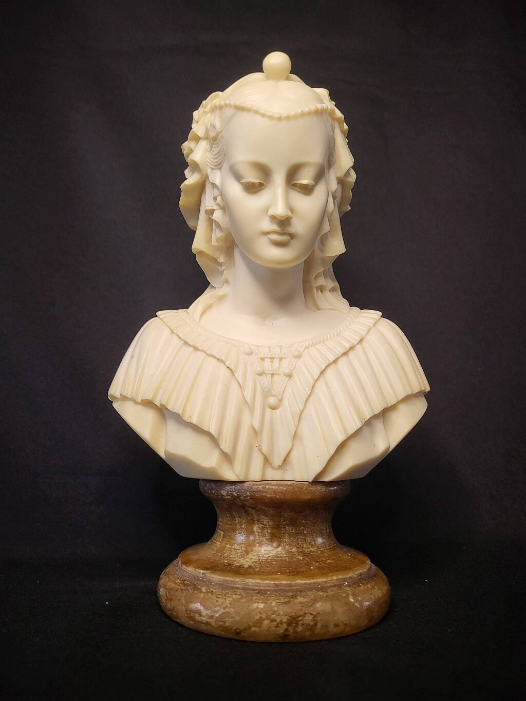 Bust of Angelica Maria by Gianneli Faux Alabaster on Marble