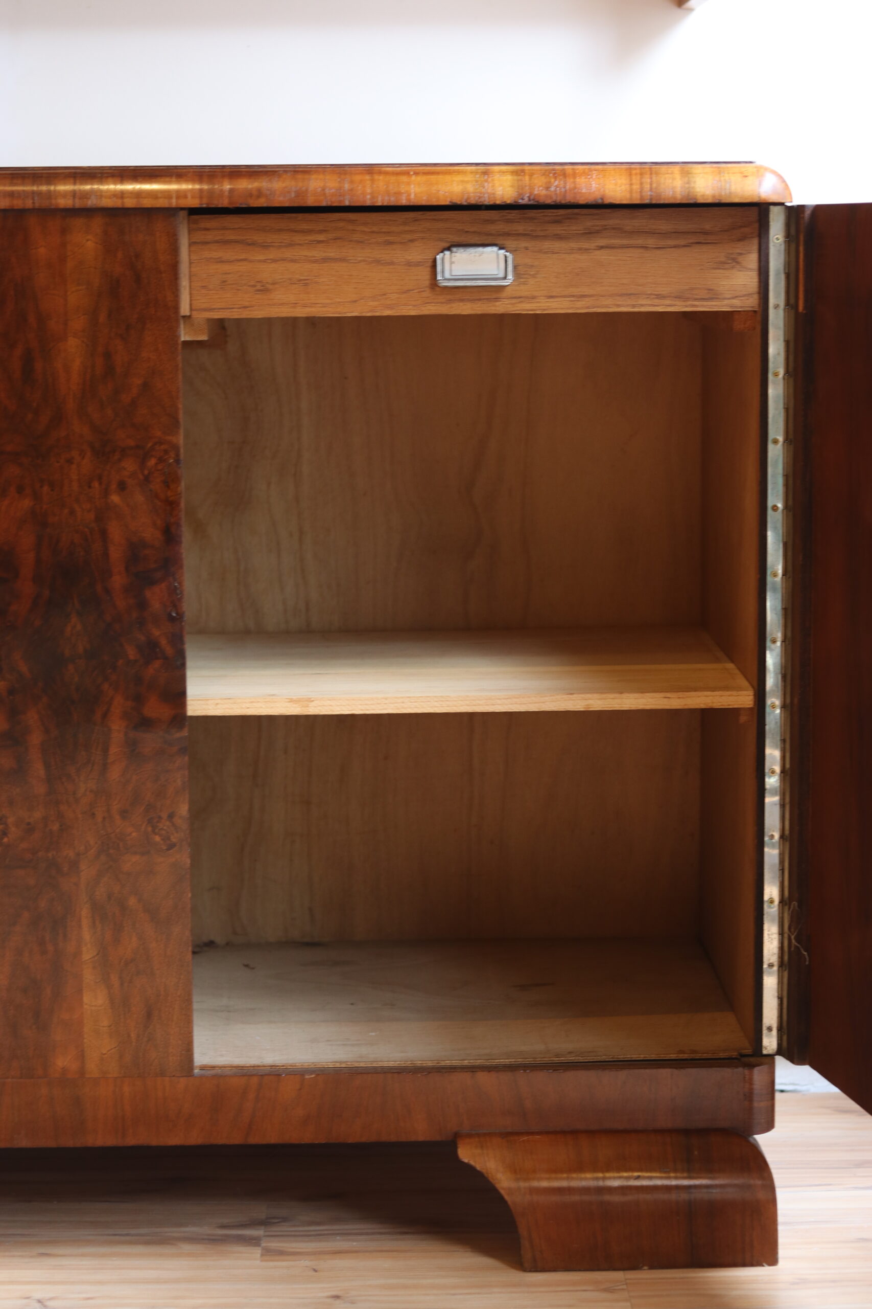 Art Deco walnut burl sideboard