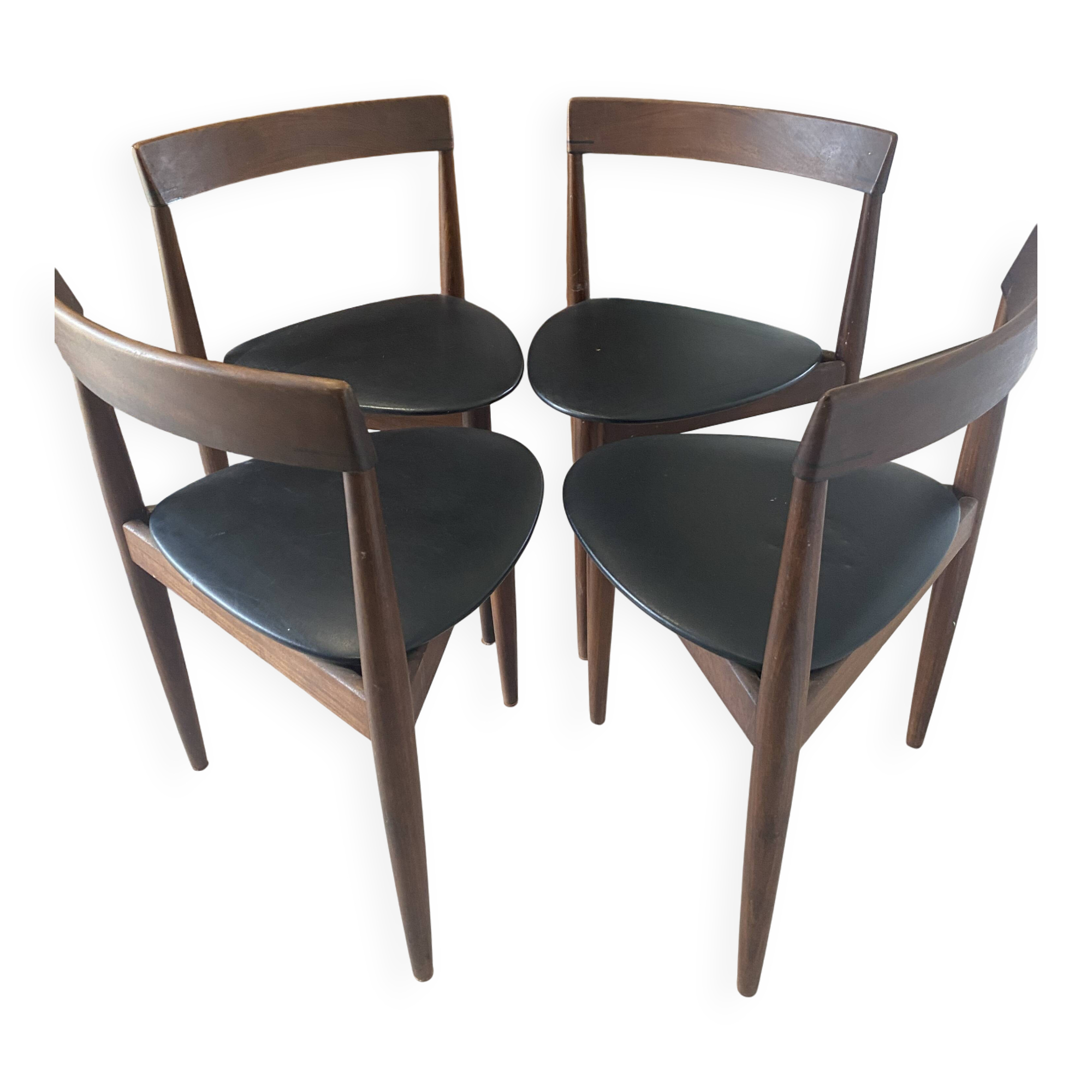 4 Frem Rojle tripod chairs by Hans Olsen