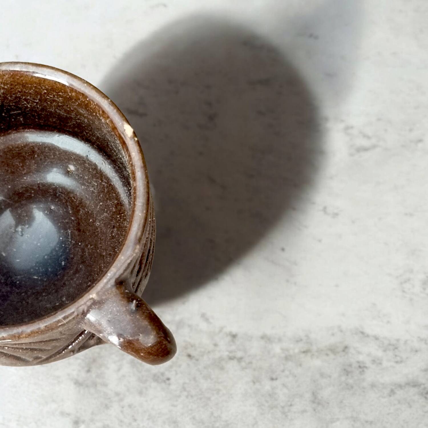 Brown glazed terracotta coffee service