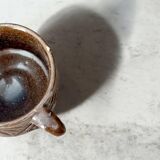Brown glazed terracotta coffee service