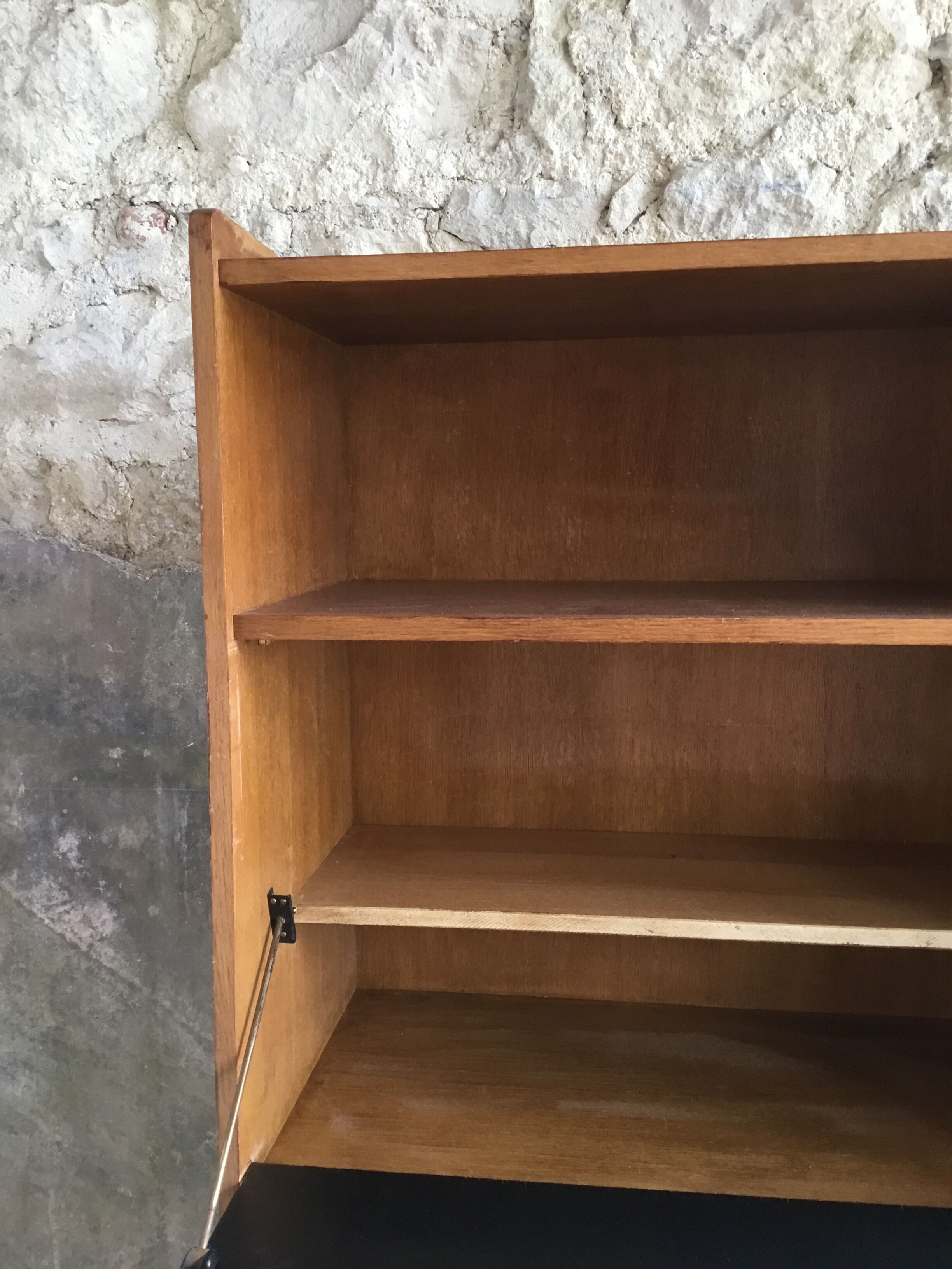 Vintage secretary in light oak veneer 1960