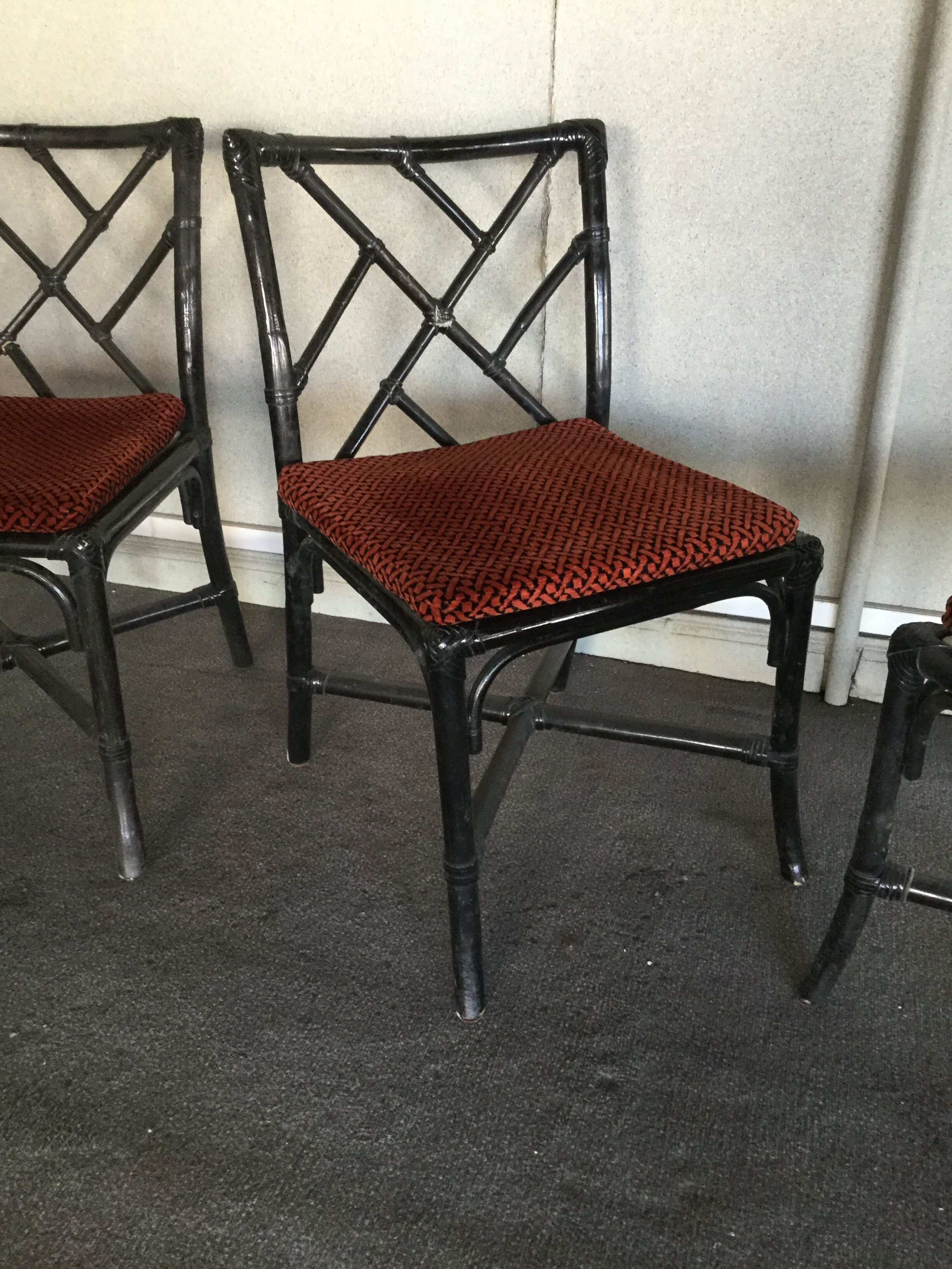 Lot de 4 chaises en bois façon bambou