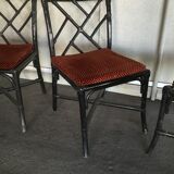 Lot de 4 chaises en bois façon bambou