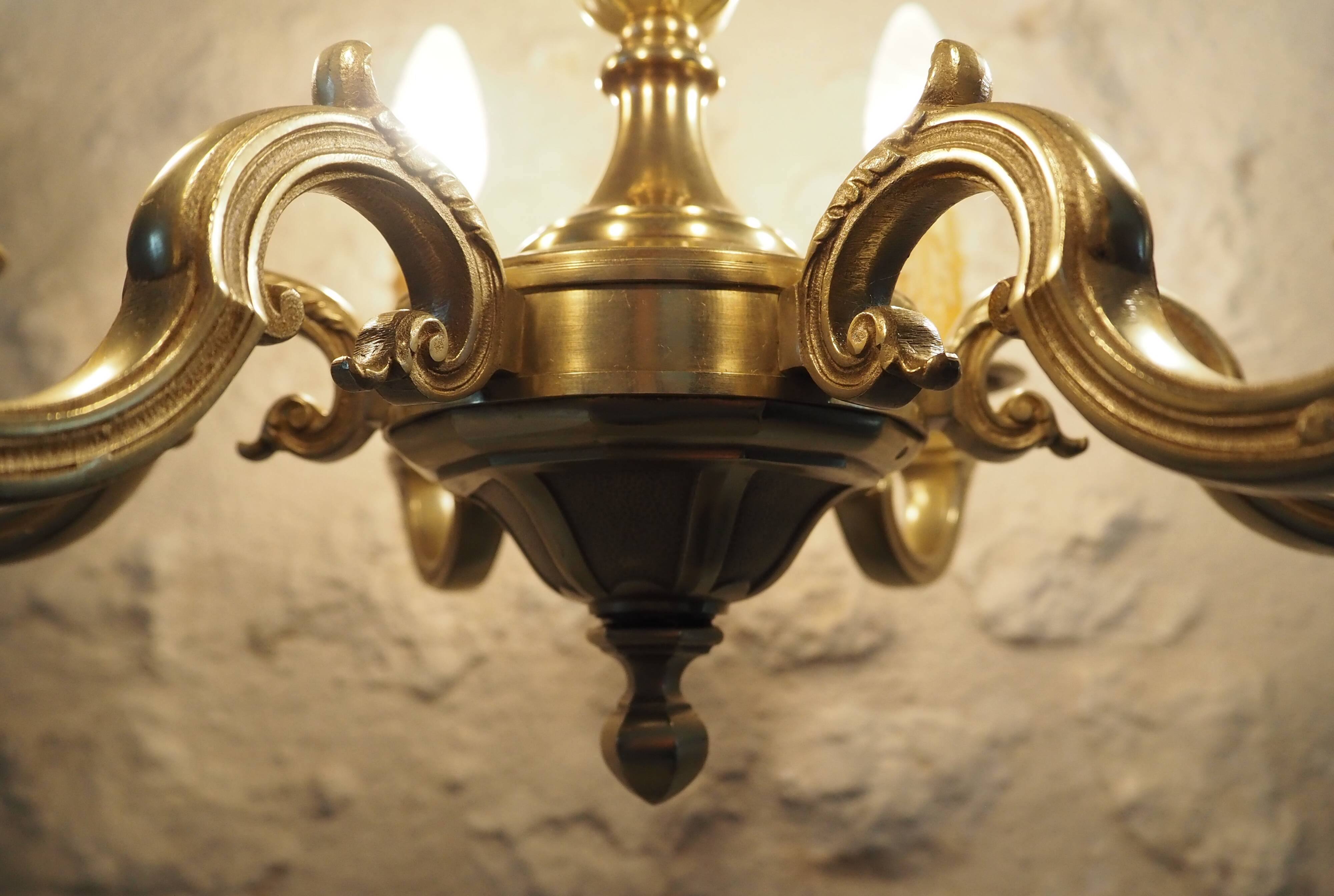 Bronze chandelier in Louis XV style - 6 lights