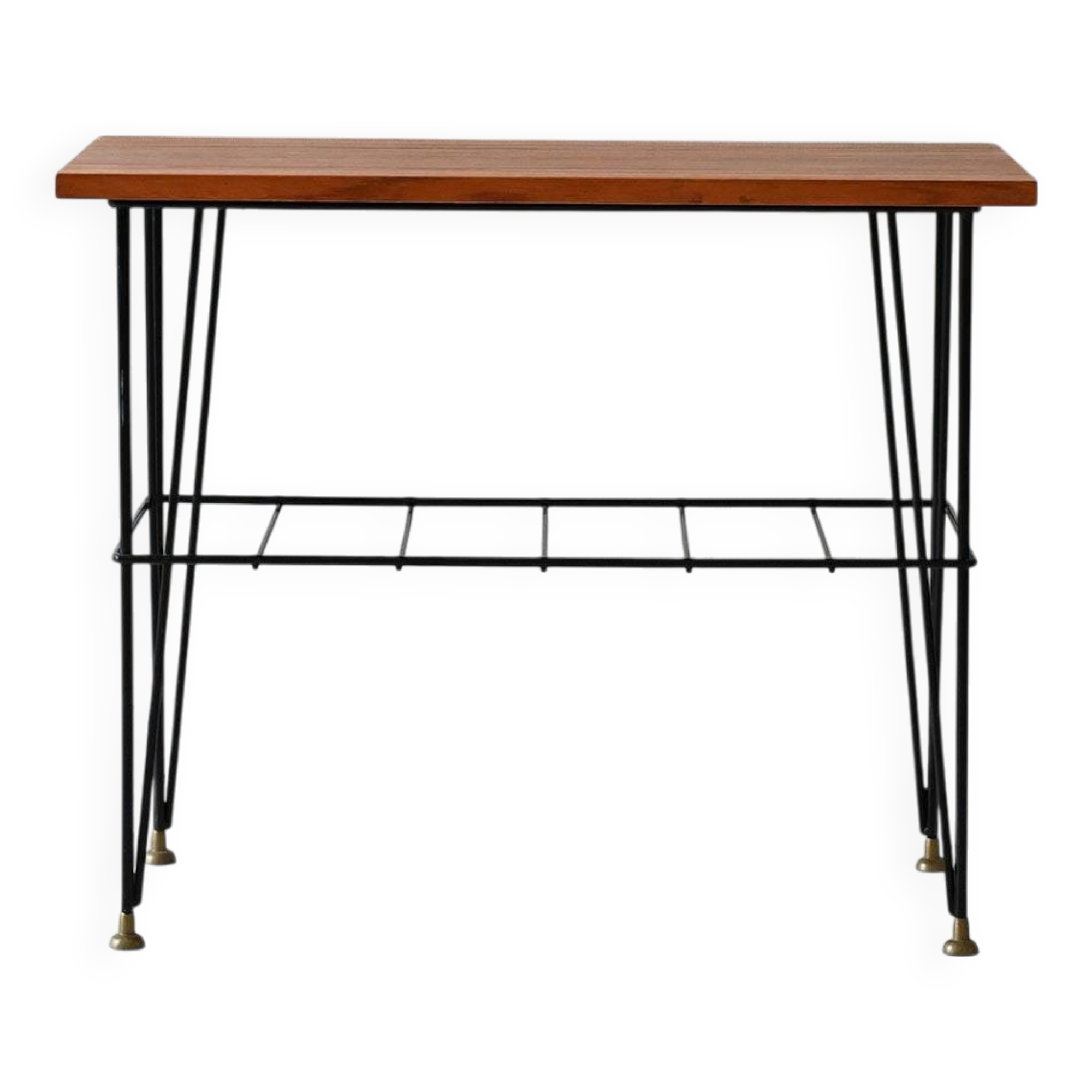 Vintage Scandinavian nightstand in wood and metal