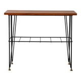 Vintage Scandinavian nightstand in wood and metal