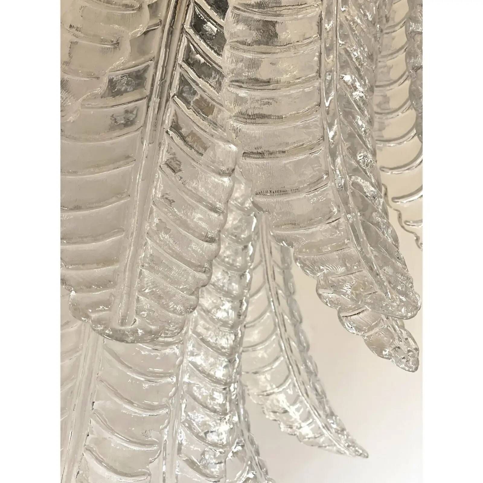 Transparent “Felci” Murano Glass Sconces – A Pair