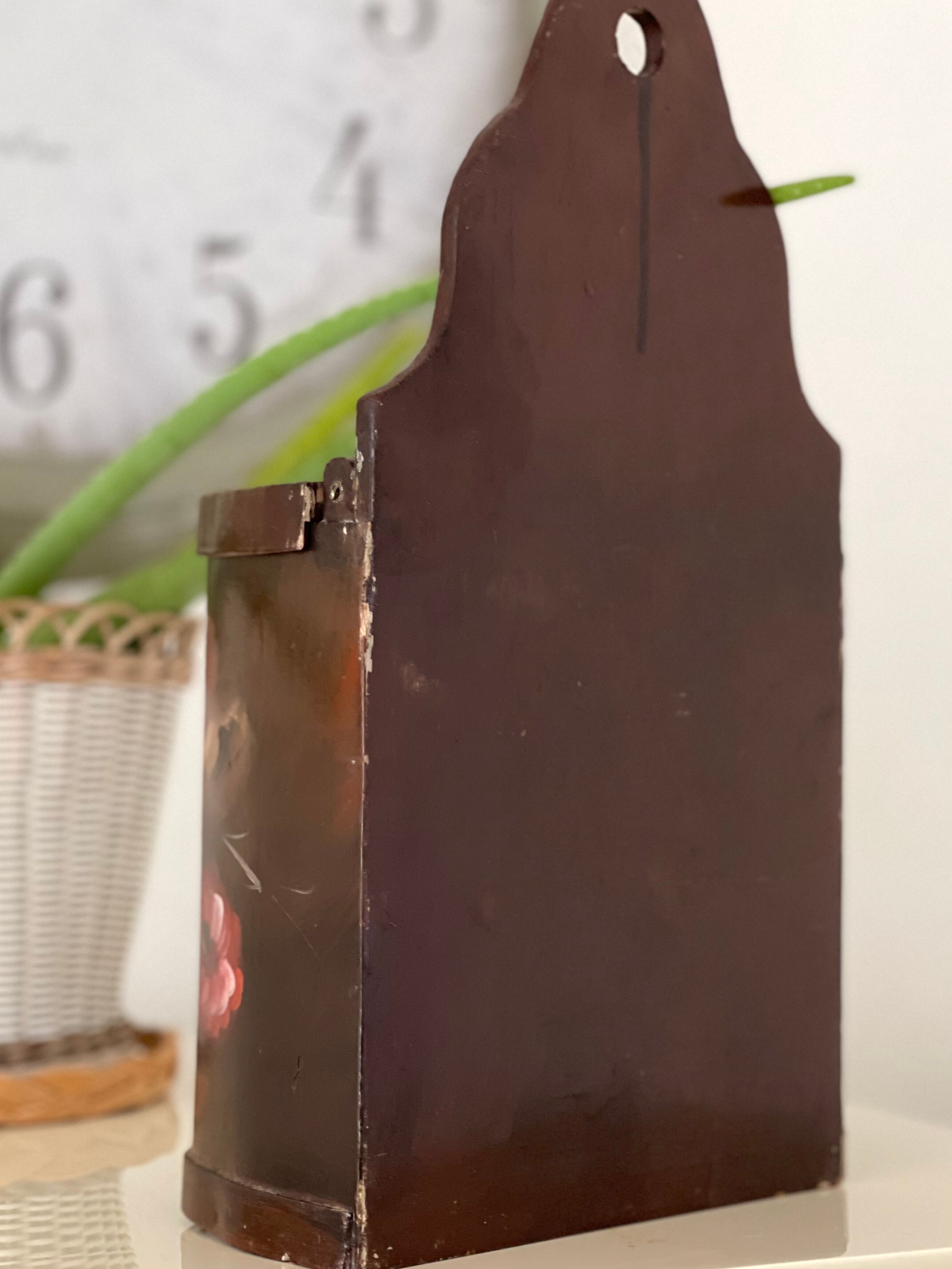 Old painted wooden box