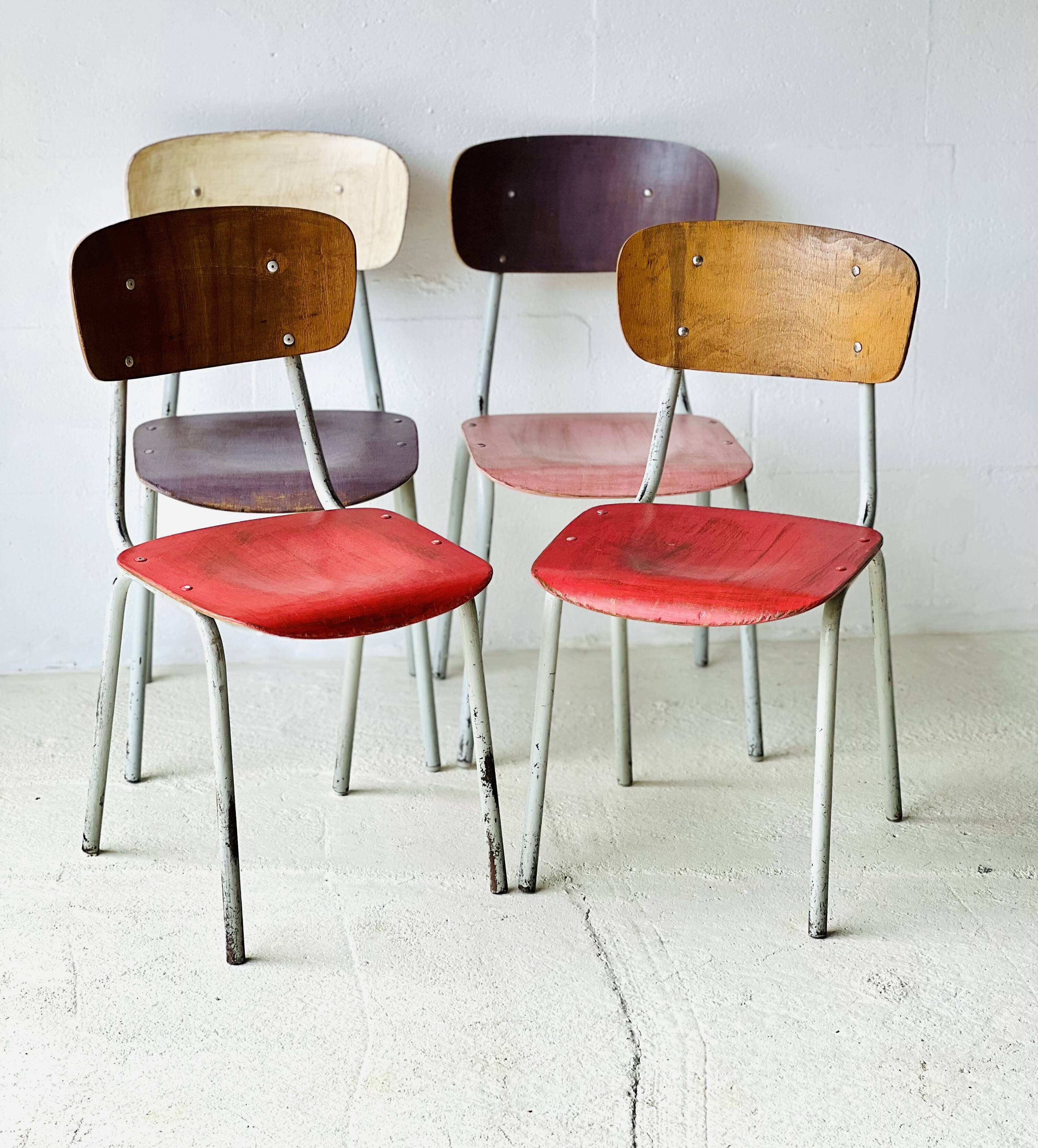 Chaises d'école Bistro, lot de 4