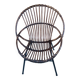 Rattan and metal shell armchair