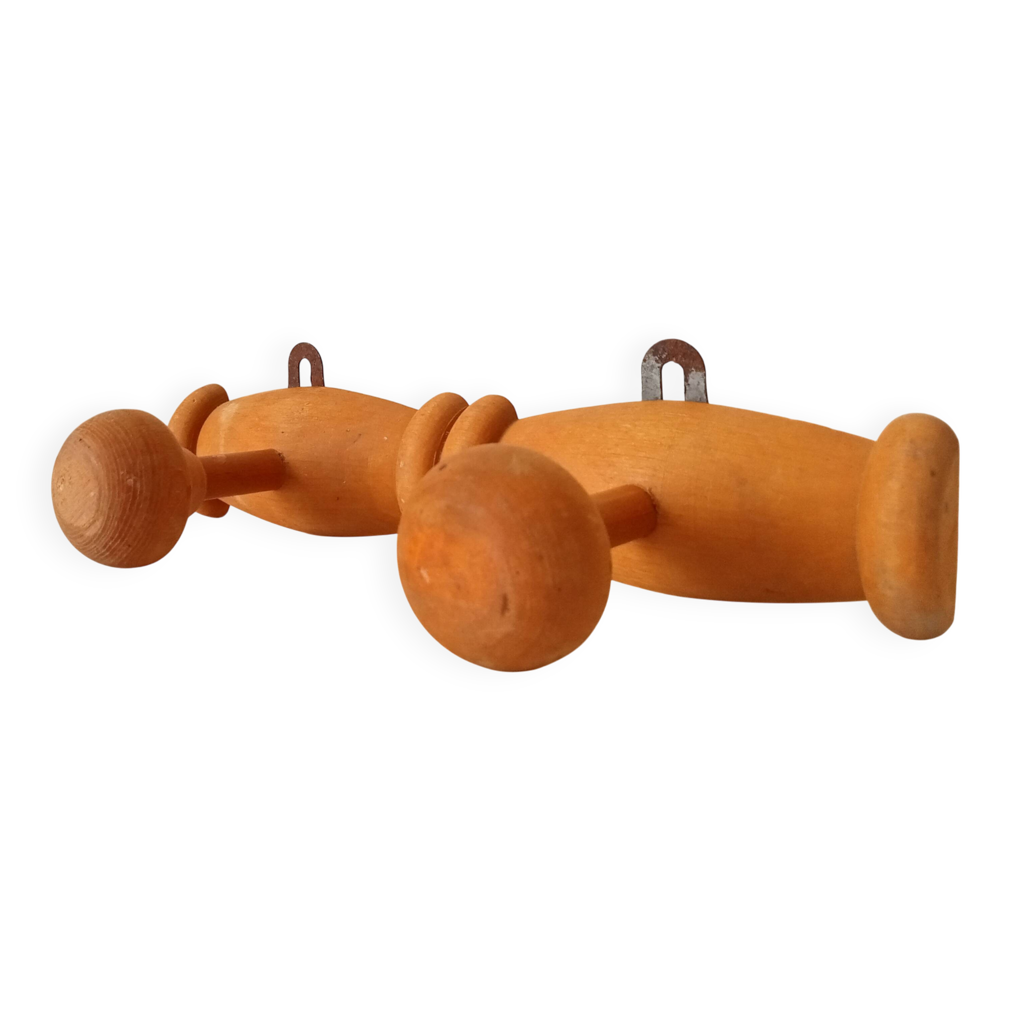 Small vintage wall-mounted coat rack with chinoiserie design