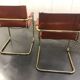 Pair of Cantilever armchairs tawny leather circa 1970