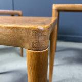 H.W. Klein. Bramin, three set tables/side tables, oak, 1960s, Denmark