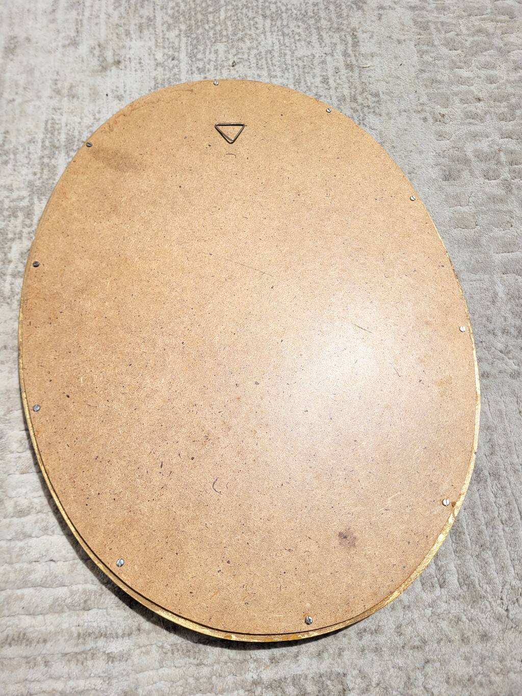 Ancien miroir ovale doré et frise 40x53cm
