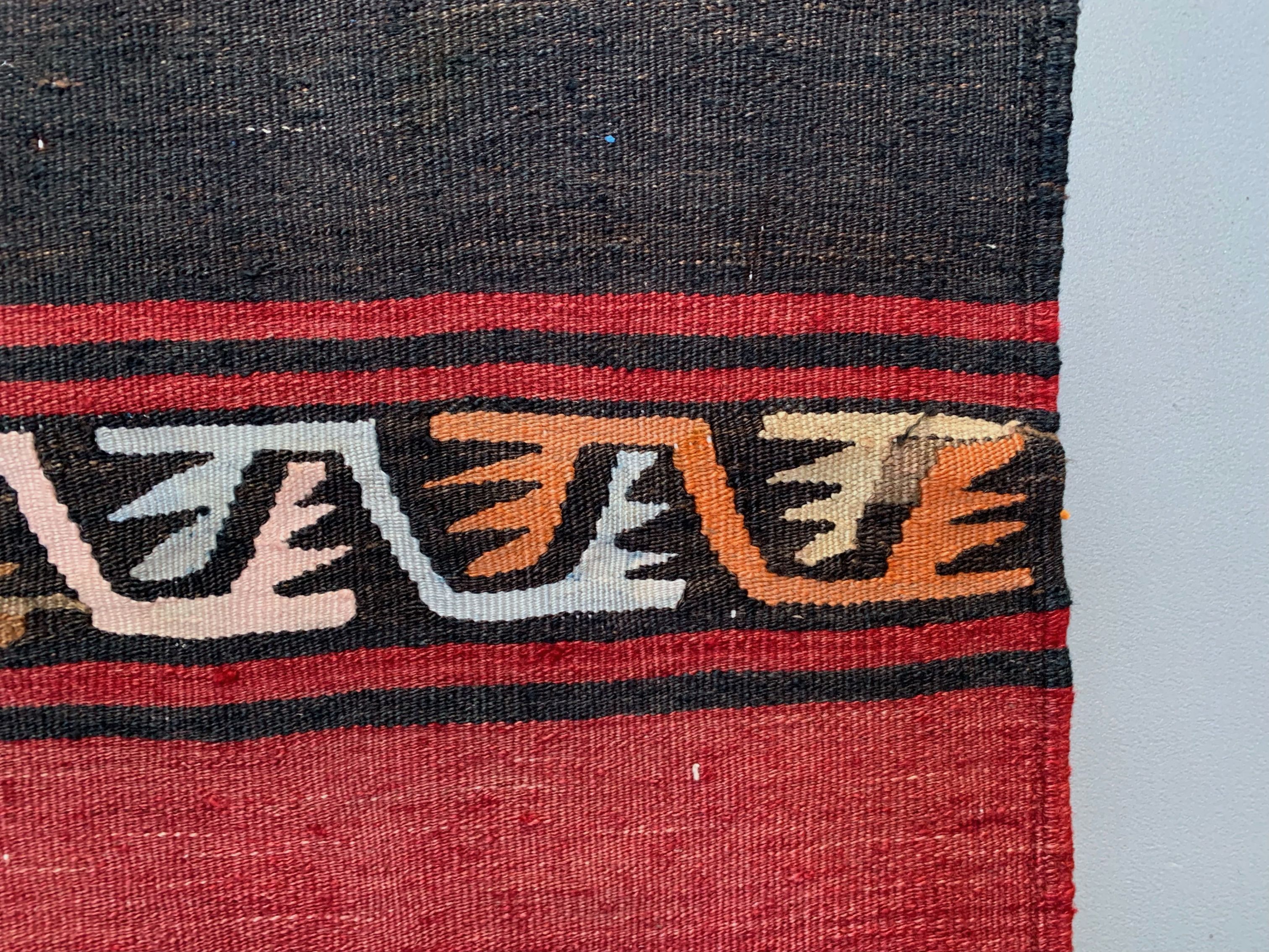 Medium Vintage Turkish Kilim Rug 188x104 cm Wool Kelim