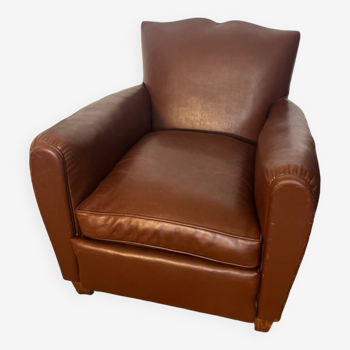 Fauteuil club vintage en similicuir