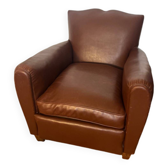 Fauteuil club vintage en similicuir