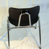 Set of 4 stackable chairs chrome steel tube