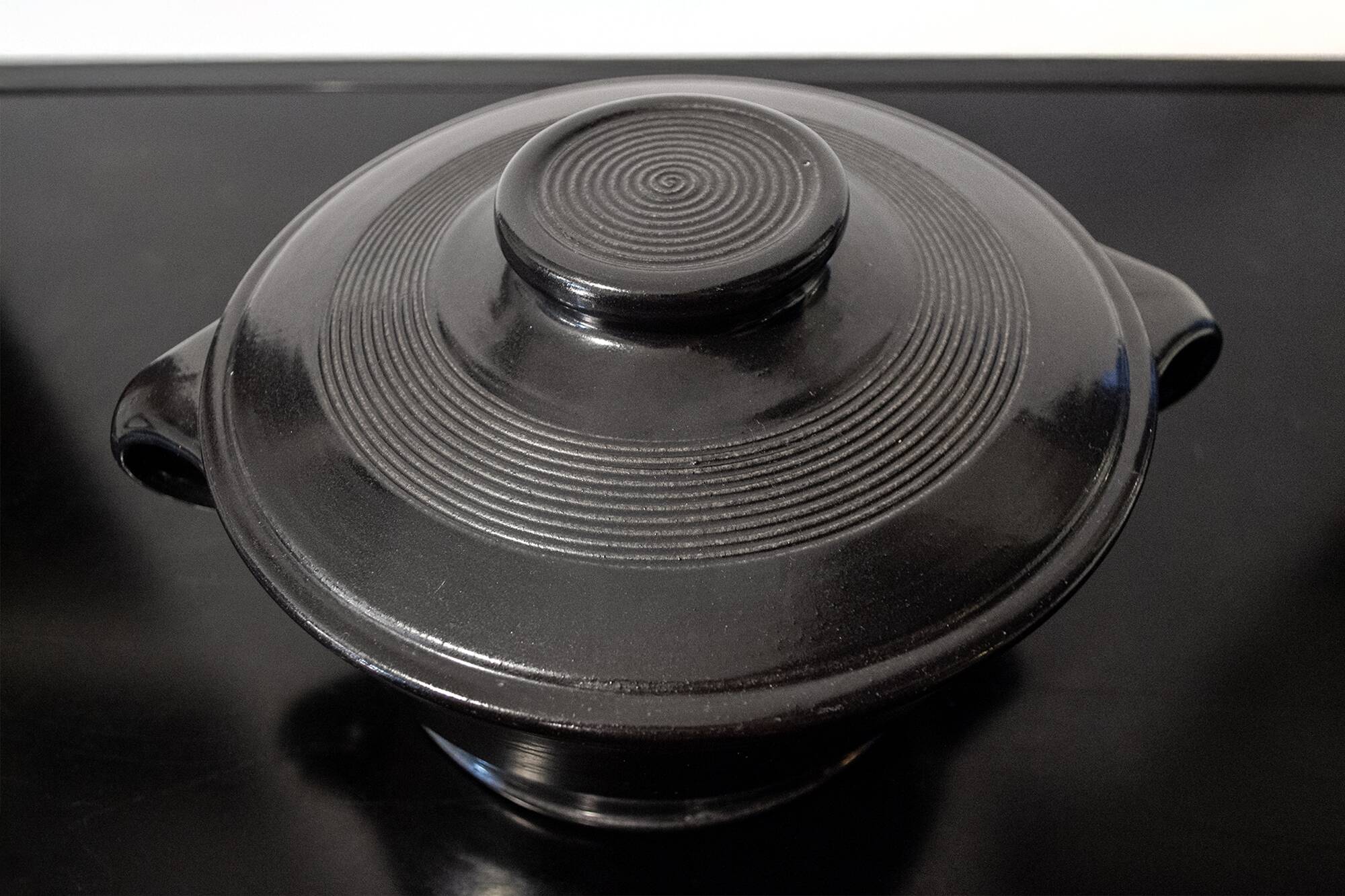 Black Ceramic by Franco Bucci for Pesaro Workshop, Italy, Anni '70