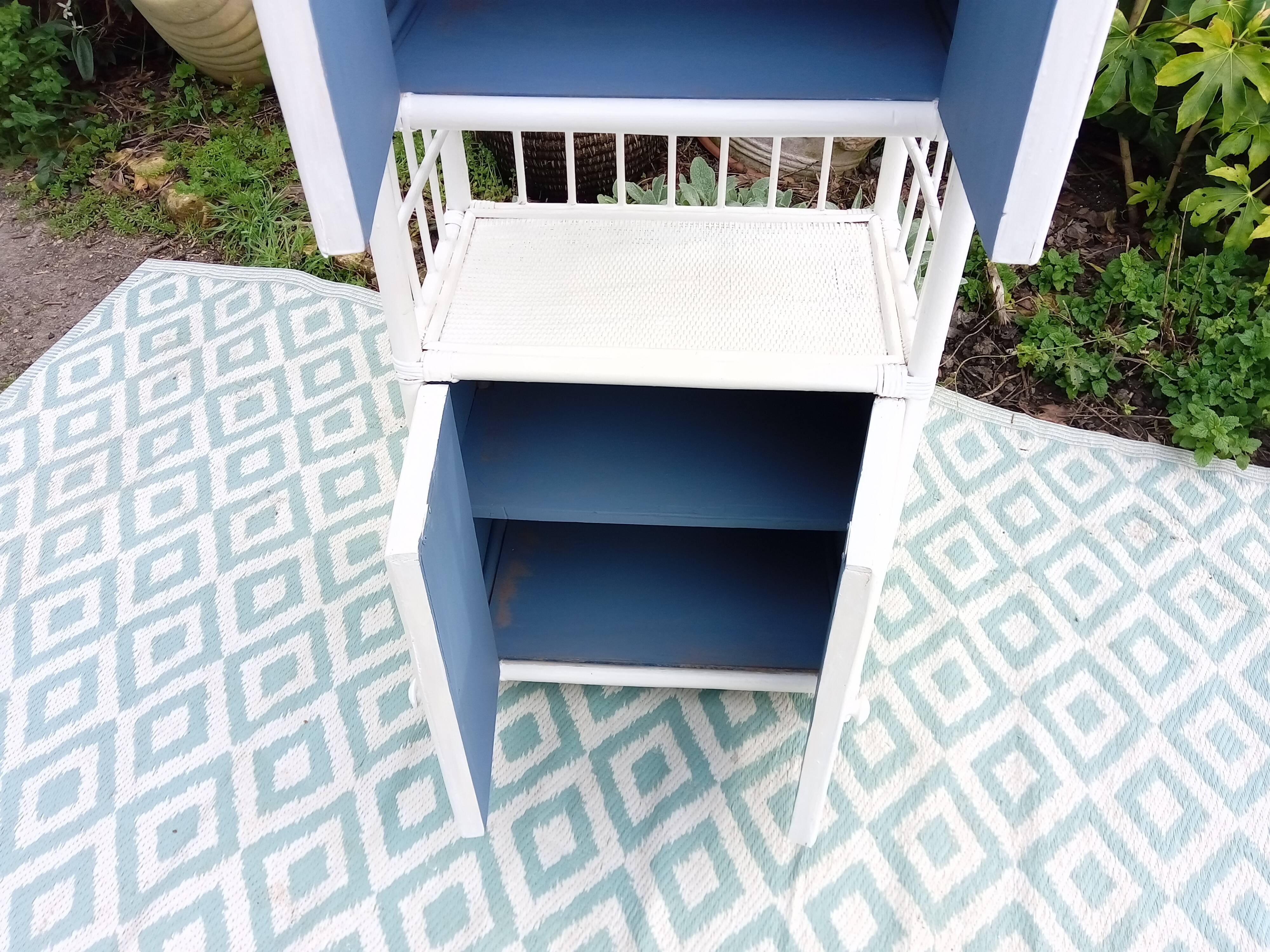 White rattan shelf