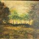 Antique painting from the late 19th century - Oil on panel in the Barbizon style.
