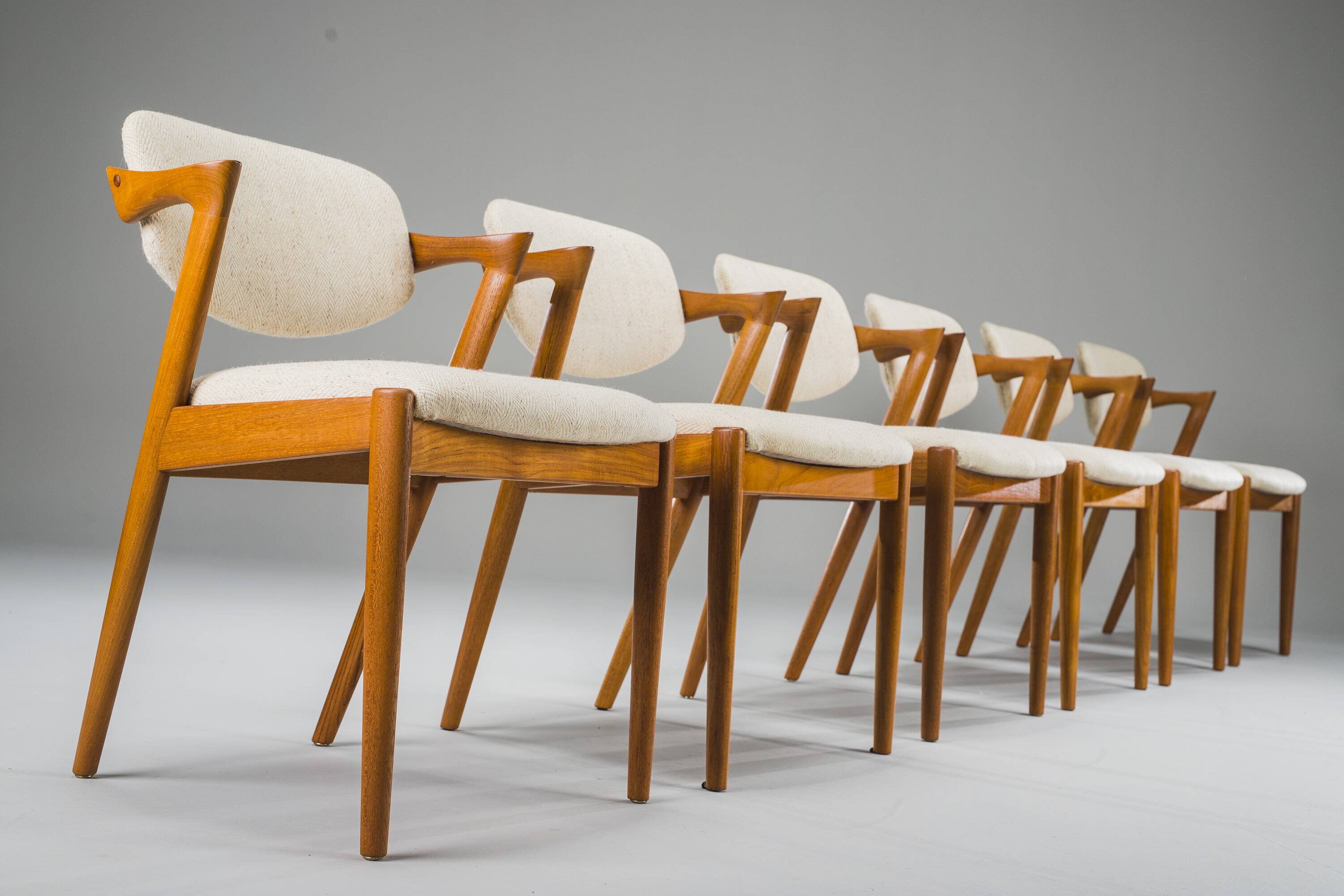 Dining Chairs Model 42 in Teak, Kai Kristiansen for Schou Andersen, 1960s,