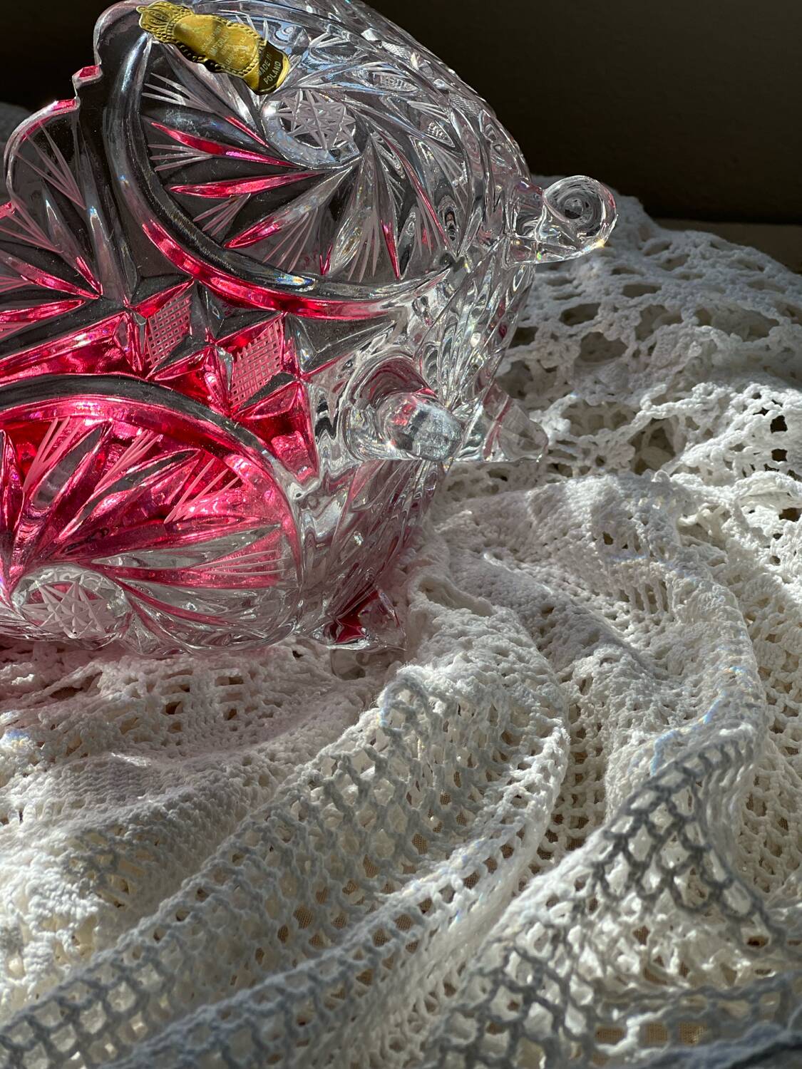 Centre de table de en véritable cristal Imperlux de Pologne