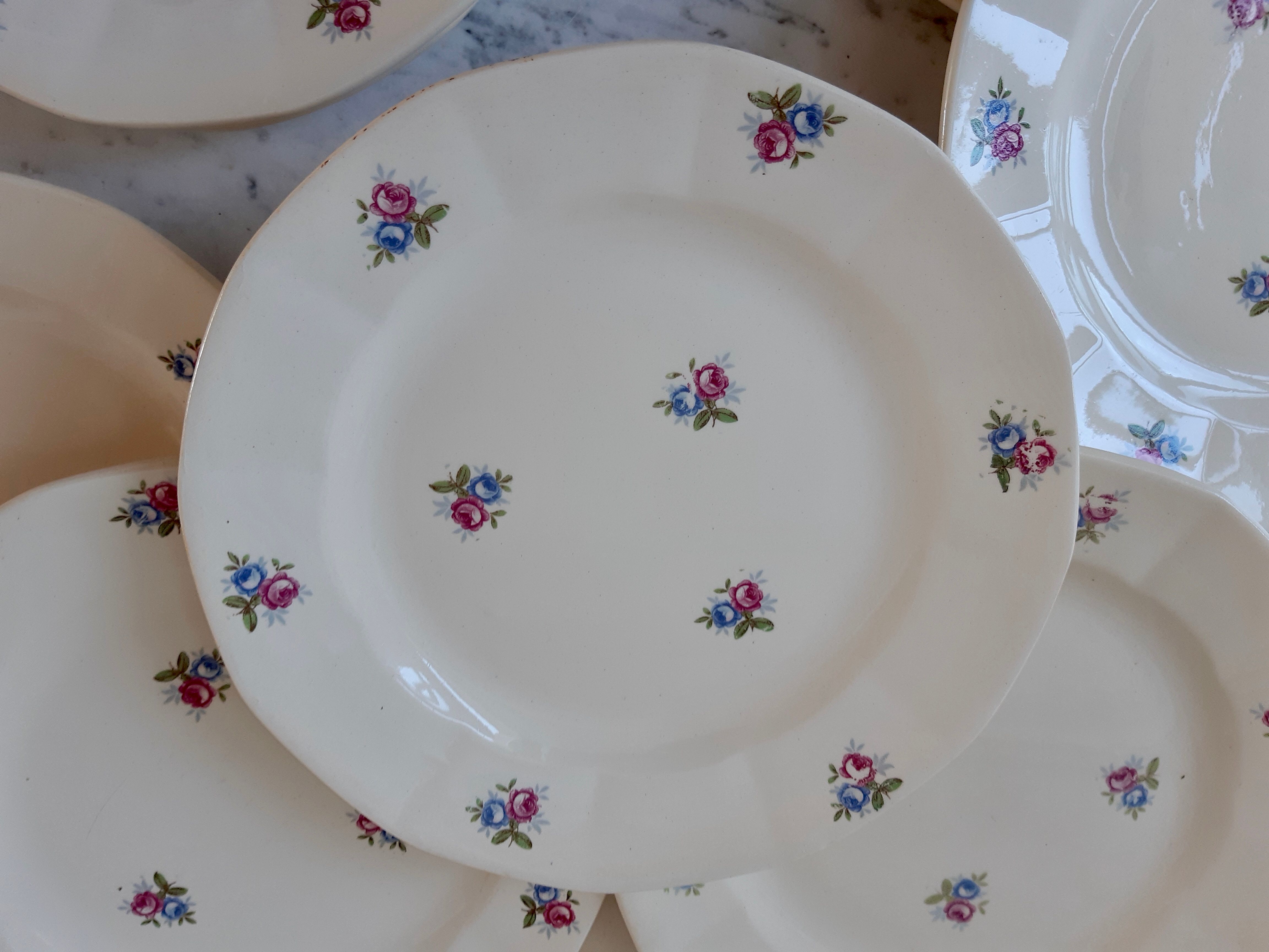 Set of 10 dessert plates Digoin Sarreguemines