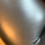 Roche Bobois leather spoutnik armchairs