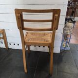 4 straw chairs from the 1950s