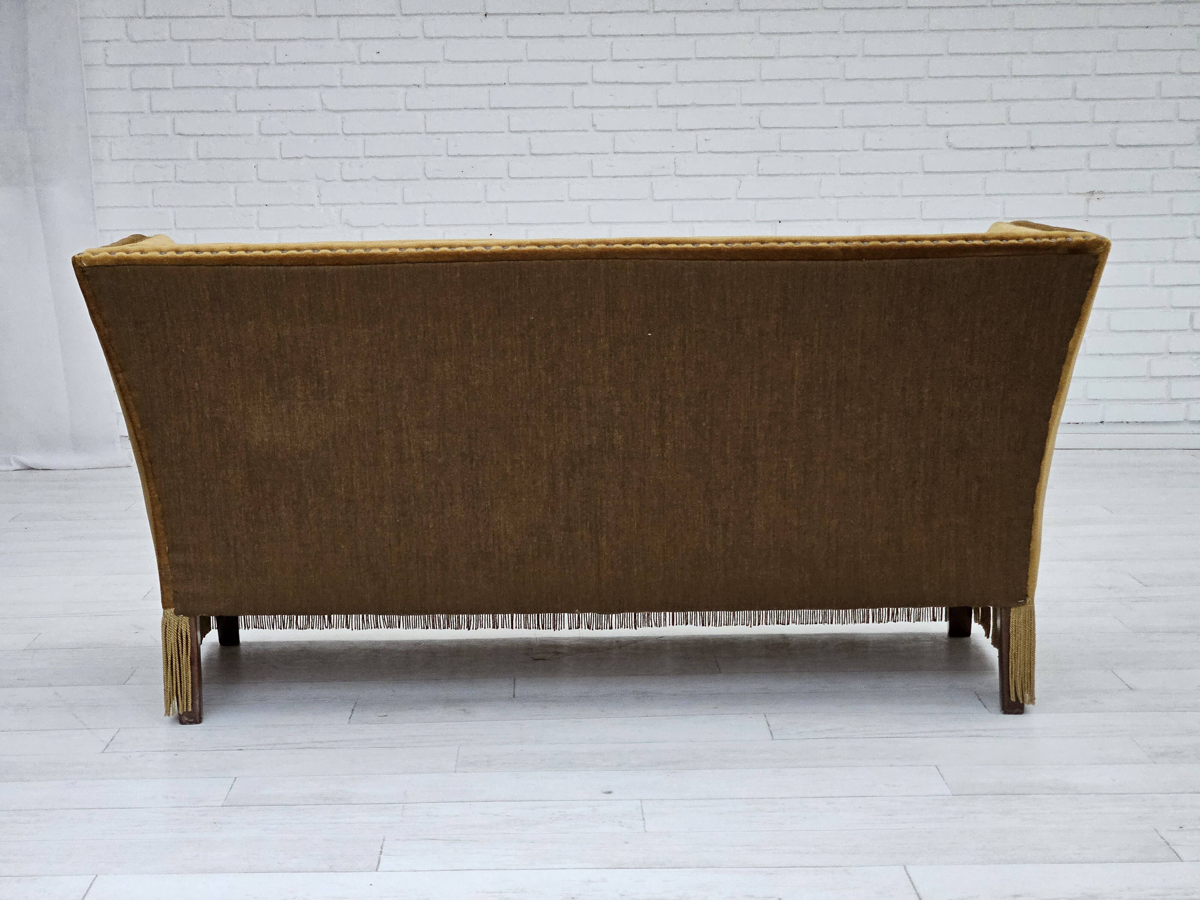 1960s, Danish 2 seater sofa, furniture velour, original condition.